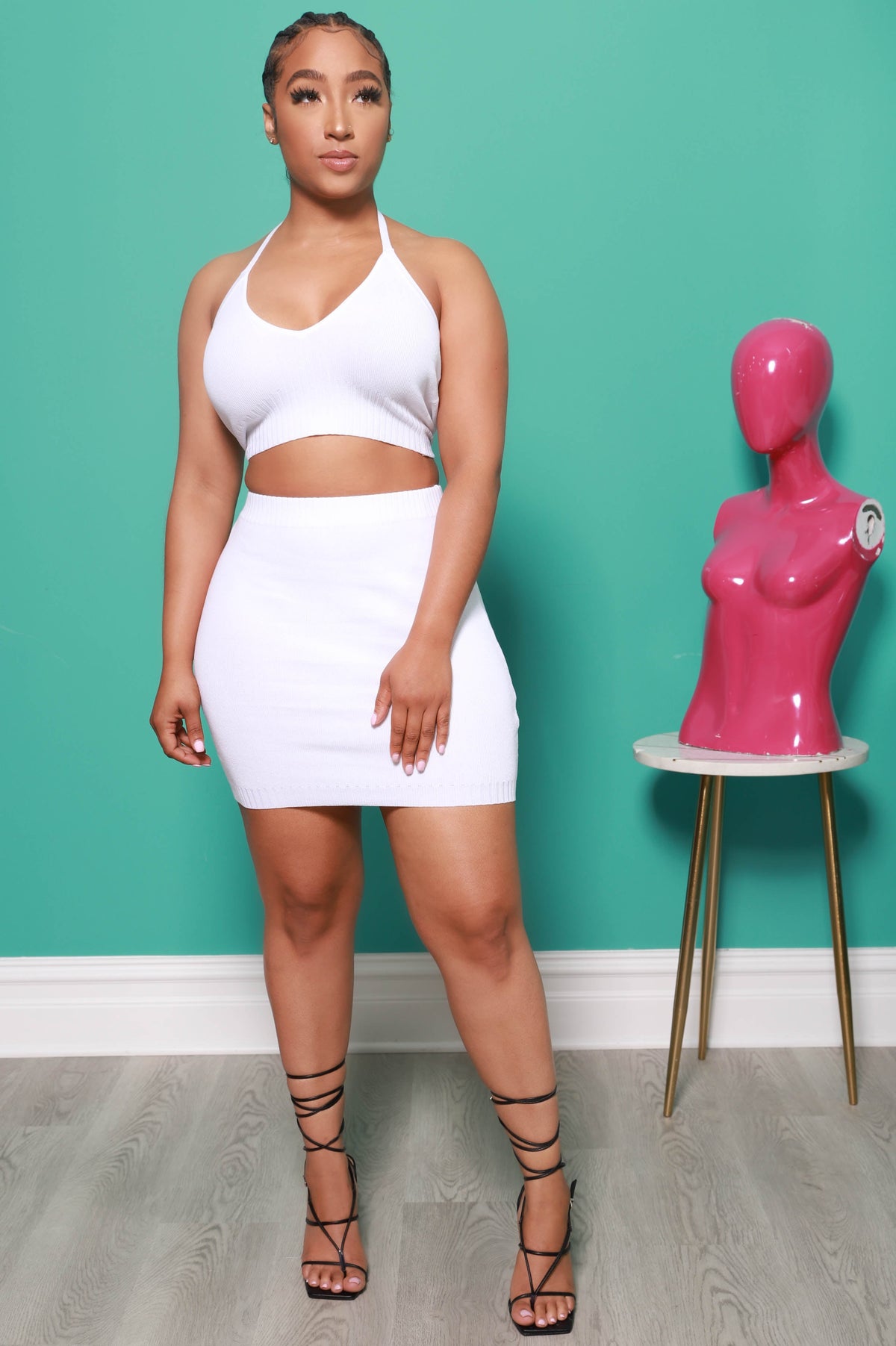 Body Moves Mini Skirt Set - White - Swank A Posh