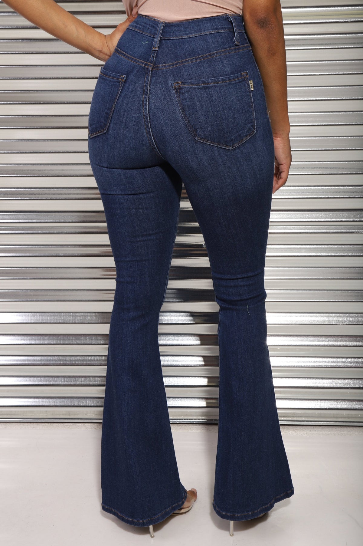 Head Start Distressed Bell Bottom Jeans - Dark Wash - Swank A Posh