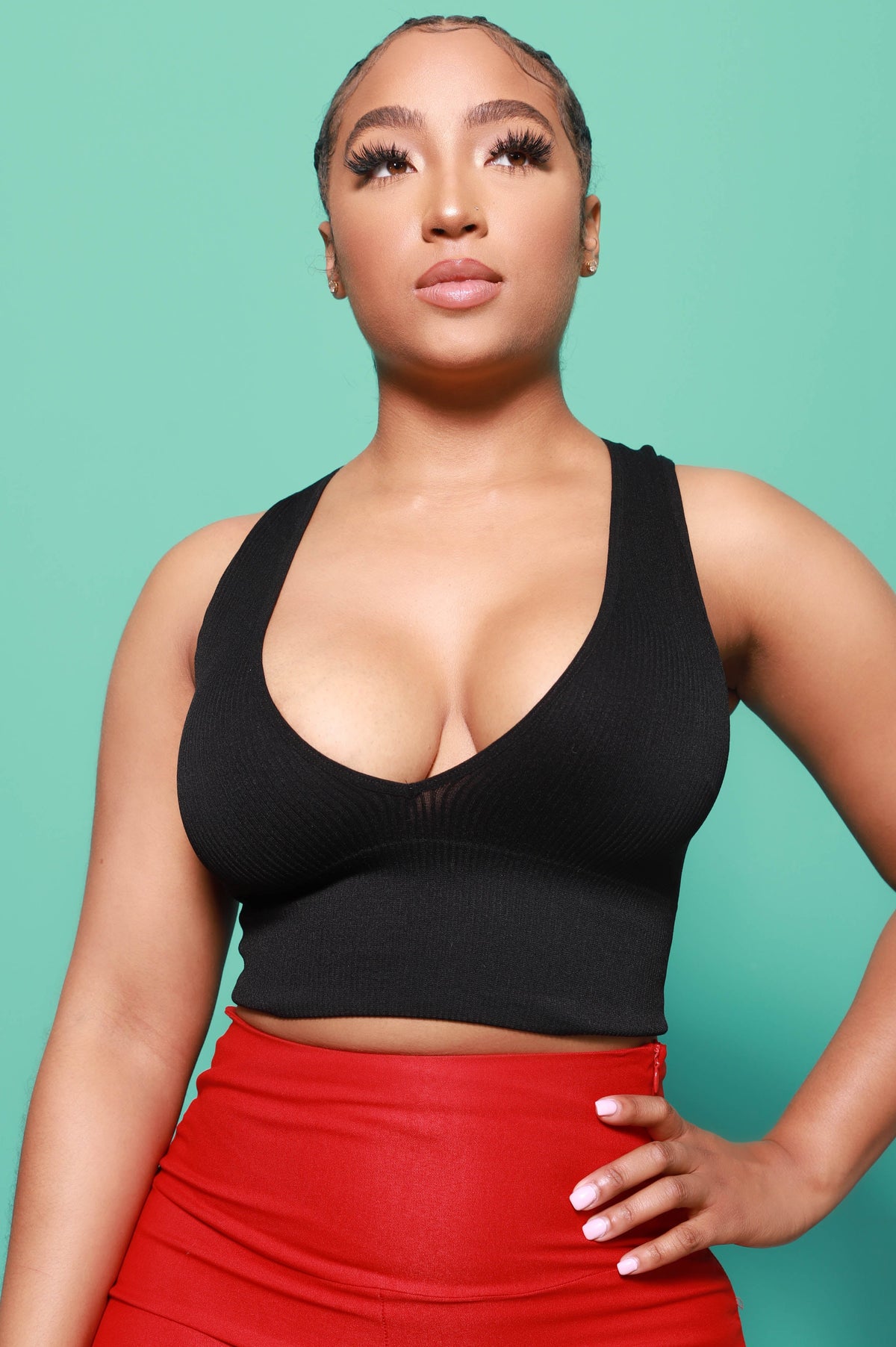 Low Down Ribbed Crop Tank - Black - Swank A Posh