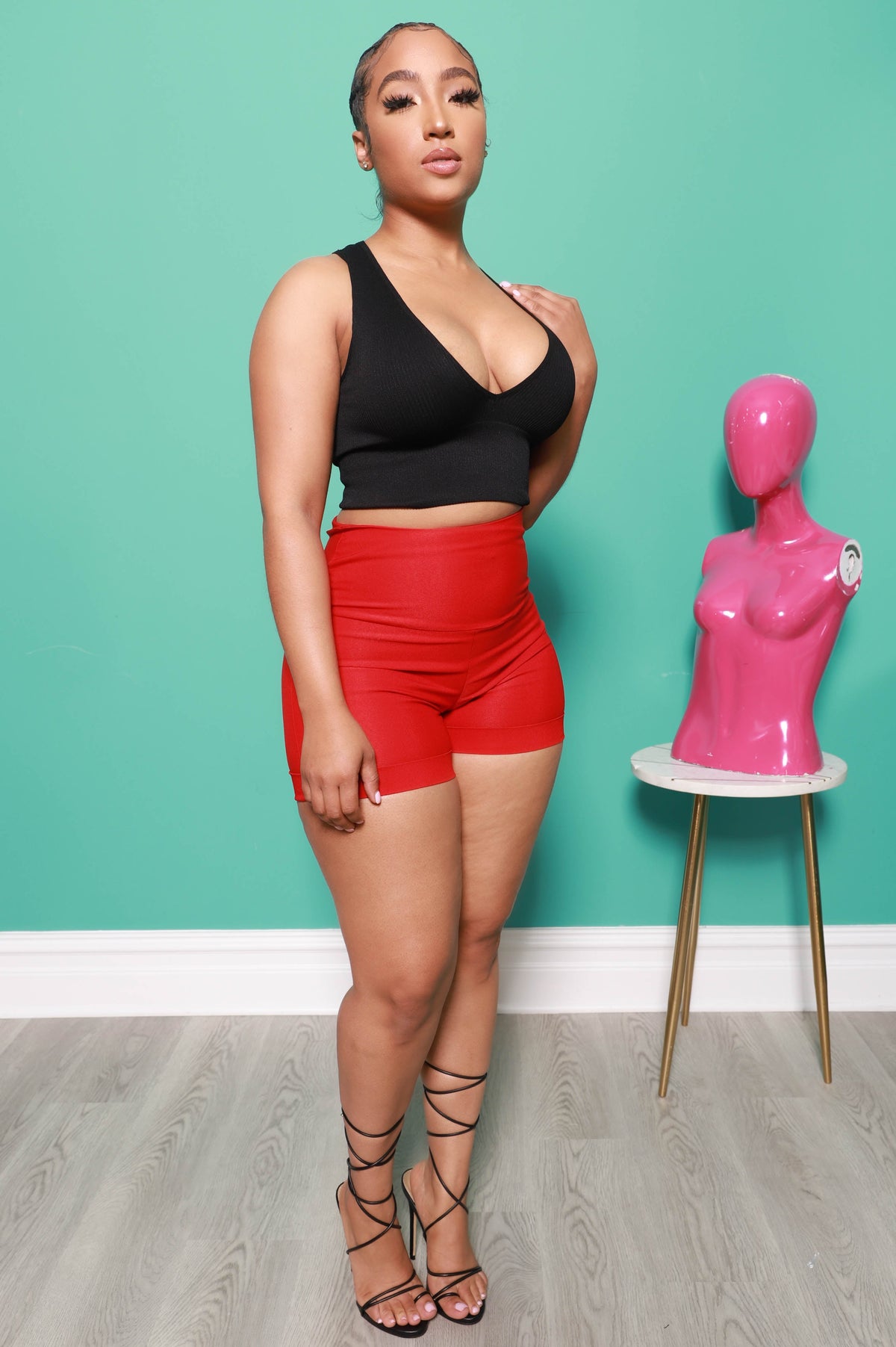 Low Down Ribbed Crop Tank - Black - Swank A Posh