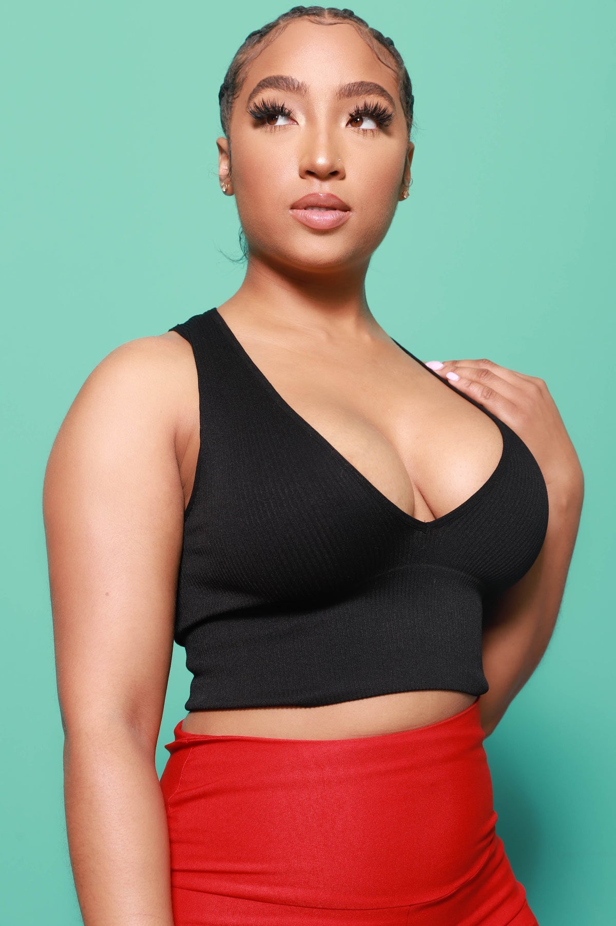 Low Down Ribbed Crop Tank - Black - Swank A Posh