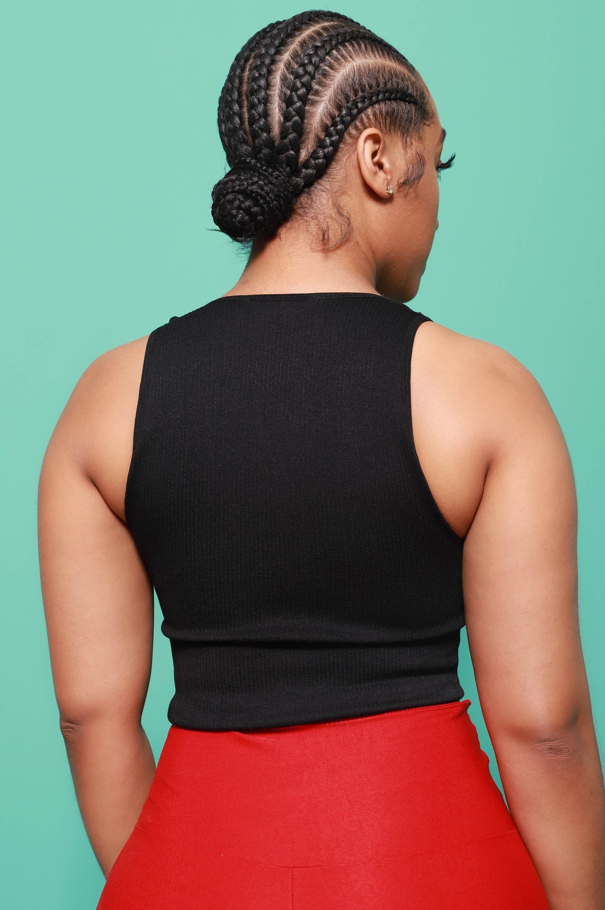 Low Down Ribbed Crop Tank - Black - Swank A Posh