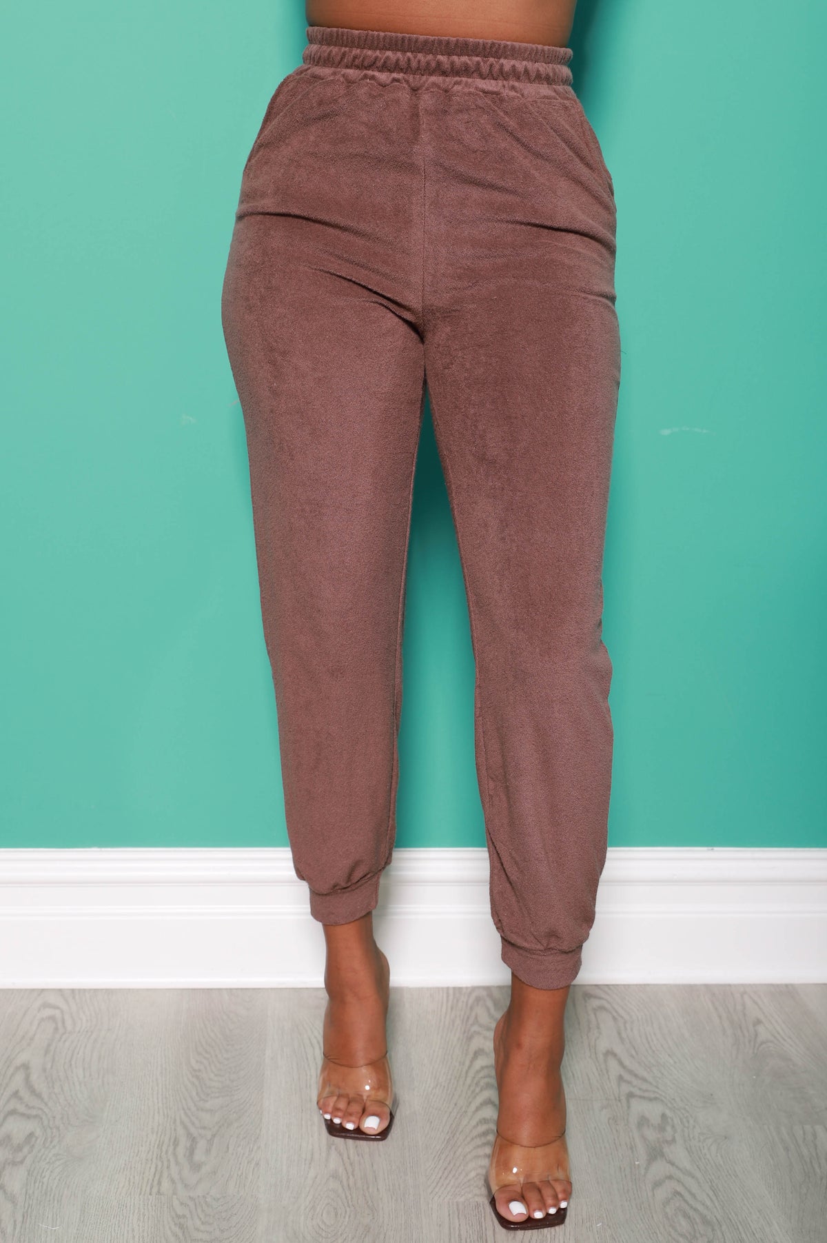 Calm Down Terrycloth Jogger Set - Brown - Swank A Posh