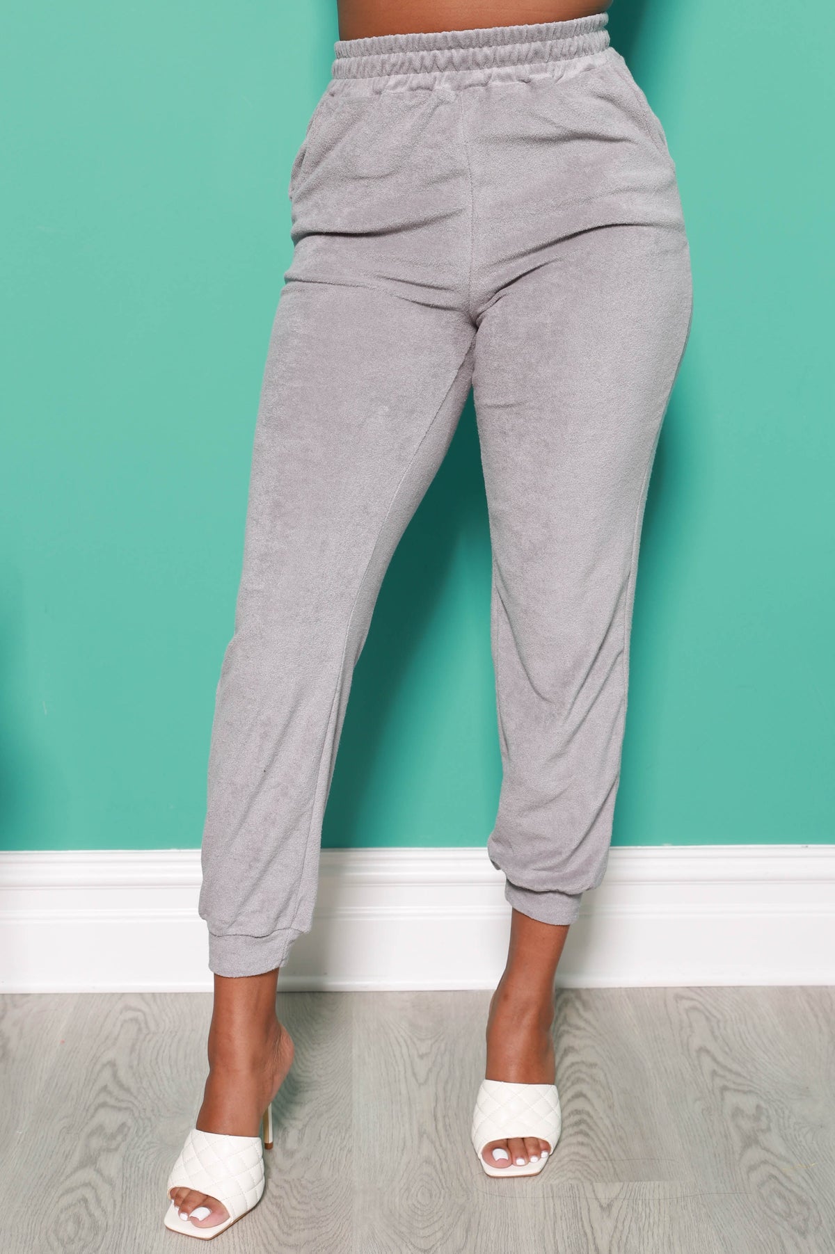 Calm Down Terrycloth Jogger Set - Grey - Swank A Posh