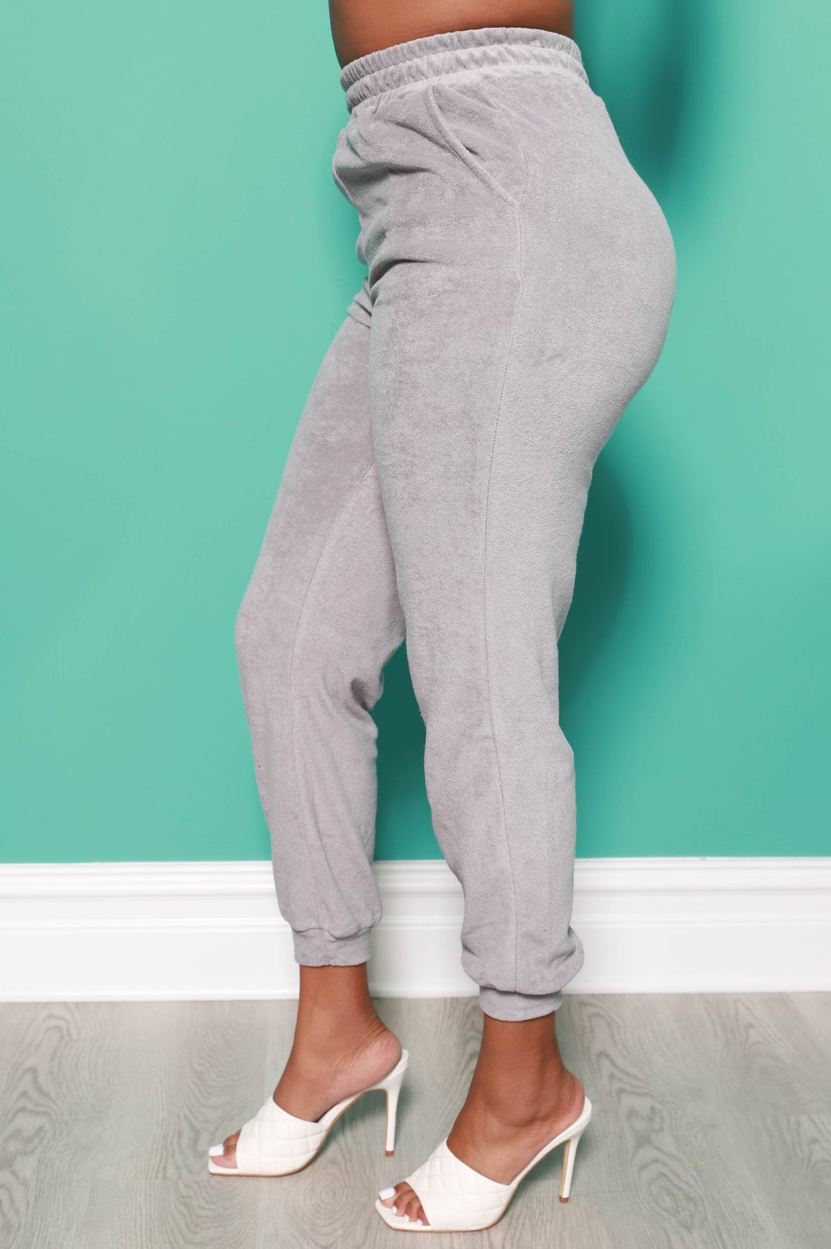 Calm Down Terrycloth Jogger Set - Grey - Swank A Posh