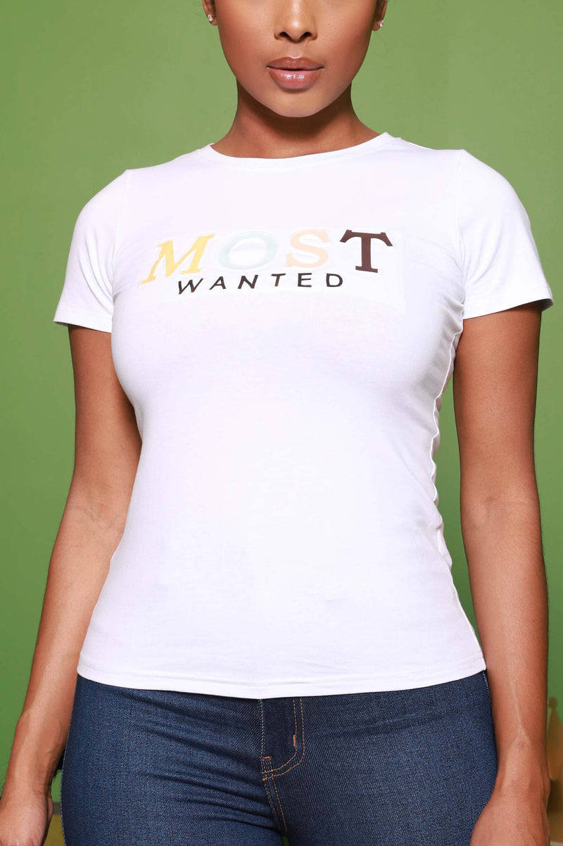 Wanted Graphic Embossed T-Shirt