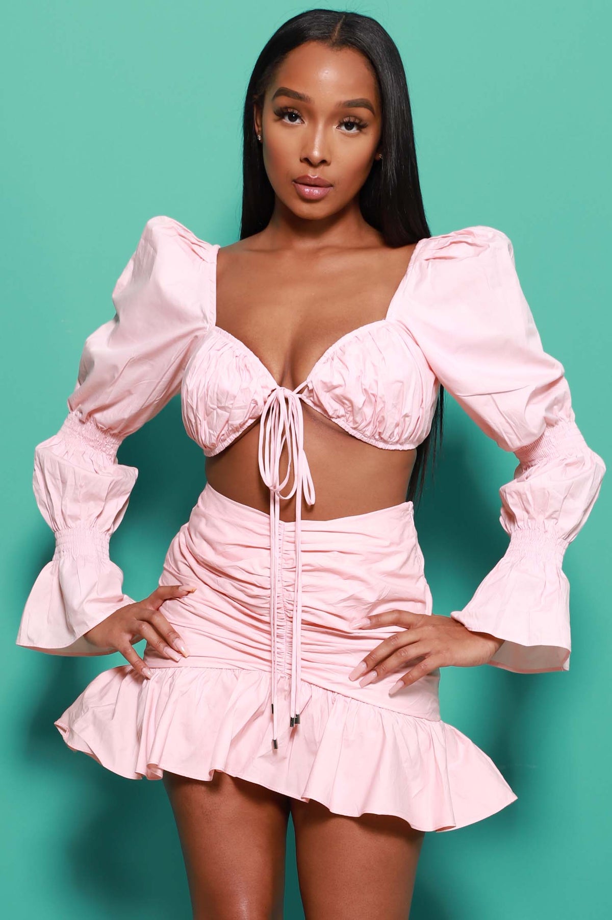 All About You Mini Skirt Set - Pink - Swank A Posh