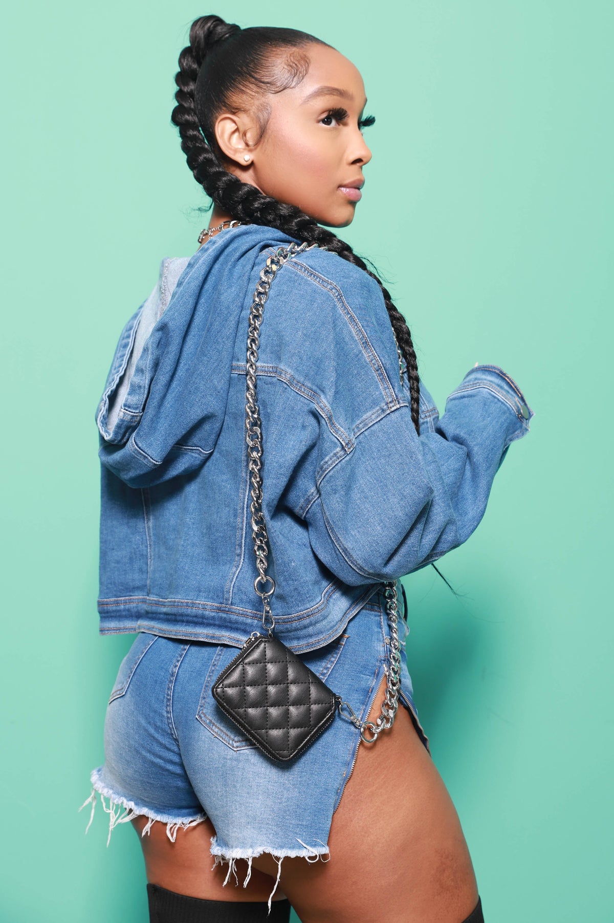 Looking Pretty Faux Leather Quilted Mini Purse - Silver - Swank A Posh