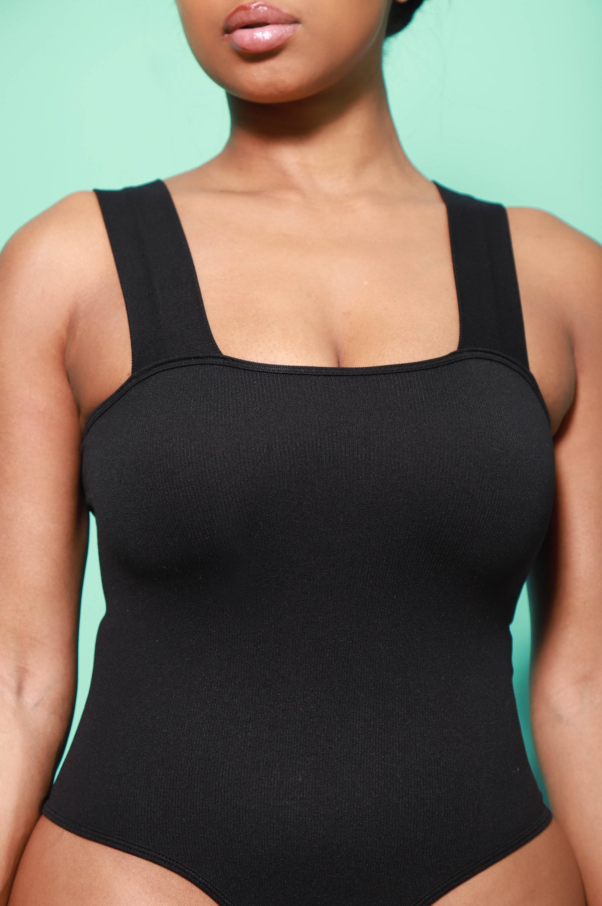 Secret Keeper Thick Strap Tube Bodysuit - Black - Swank A Posh