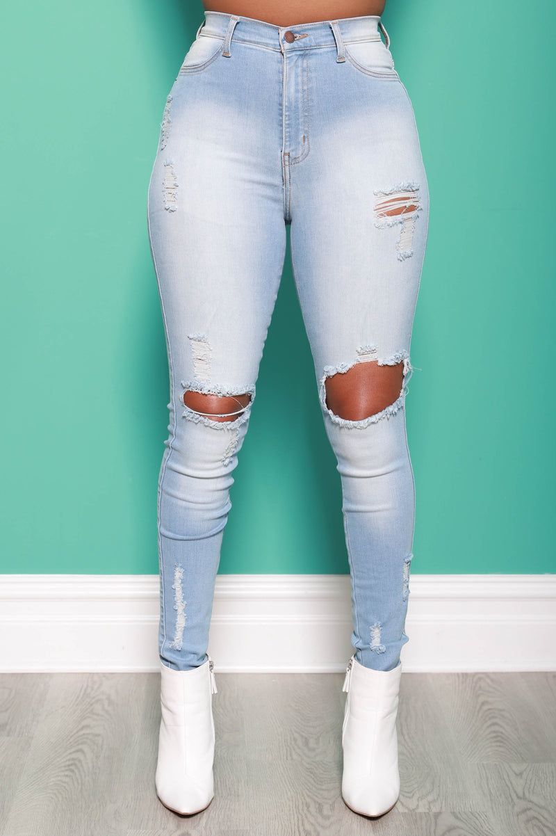 Lighthouse High Waist Distressed Skinny Jeans