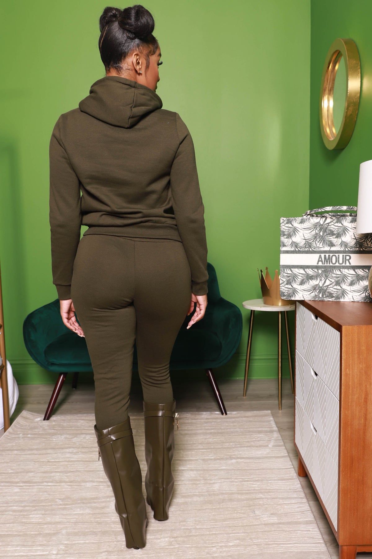 Prime Hoodie Jogger Set - Olive - Swank A Posh