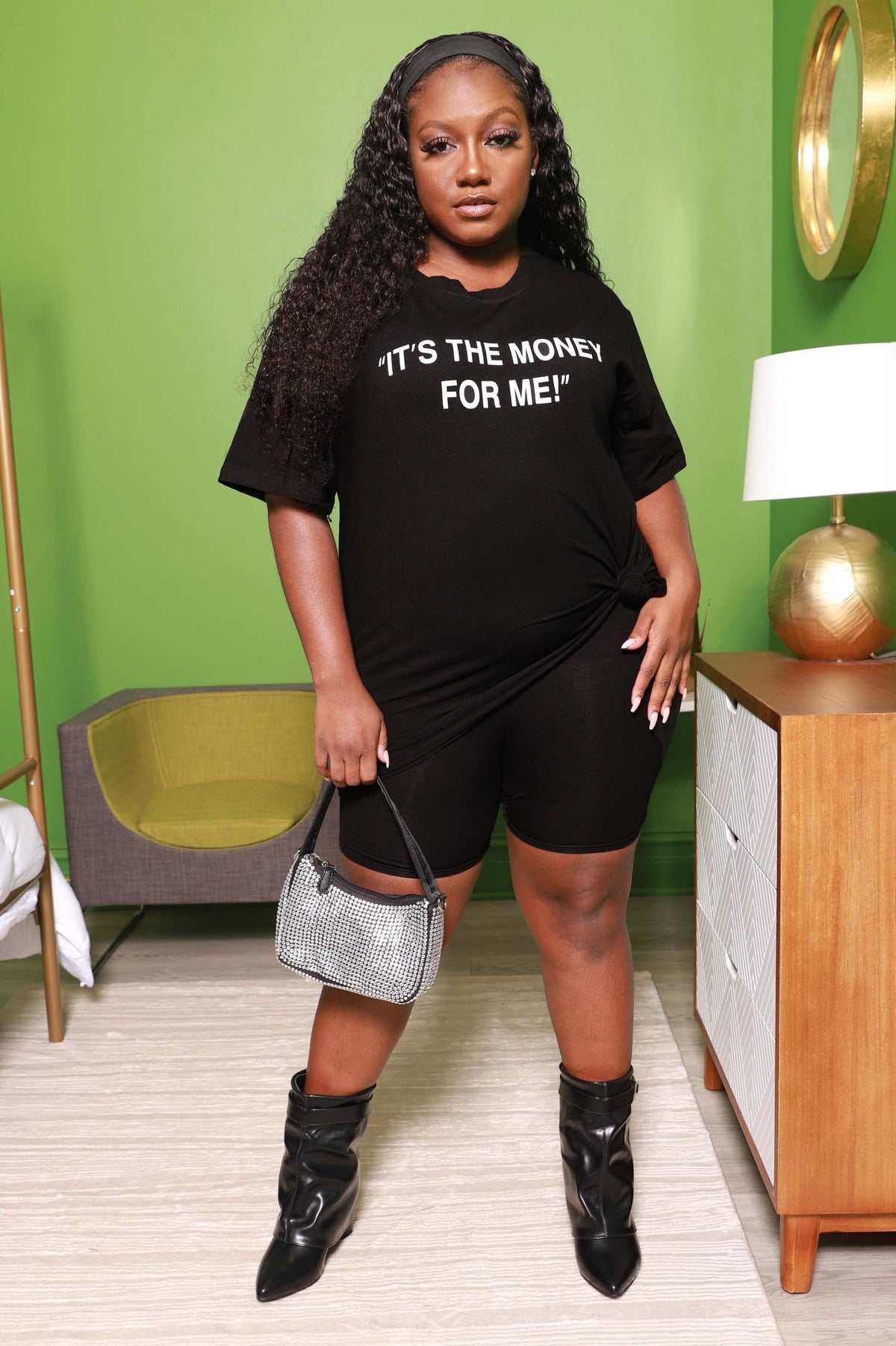 It's The Money For Me Biker Set - Black - Swank A Posh