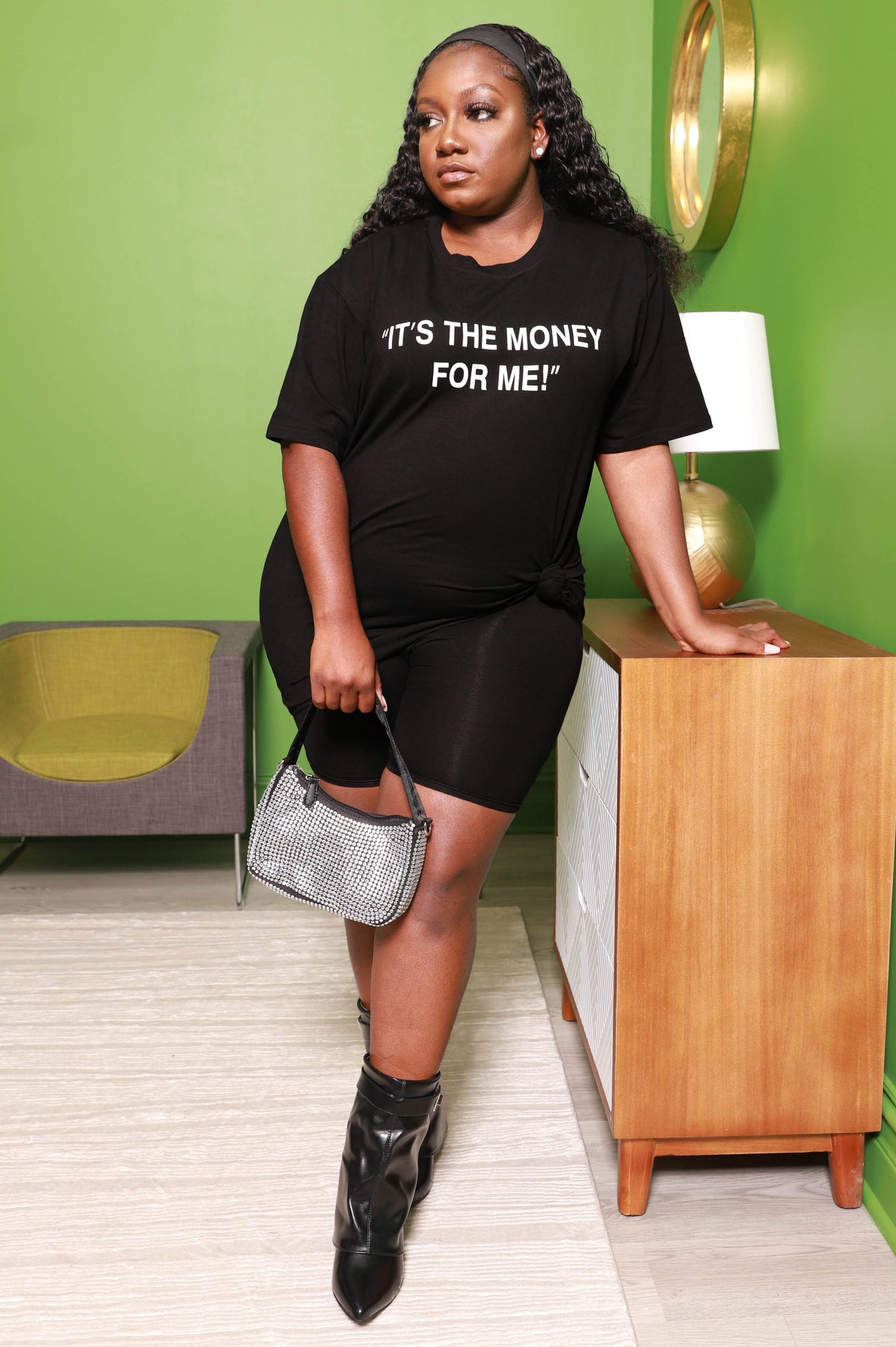 It's The Money For Me Biker Set - Black - Swank A Posh