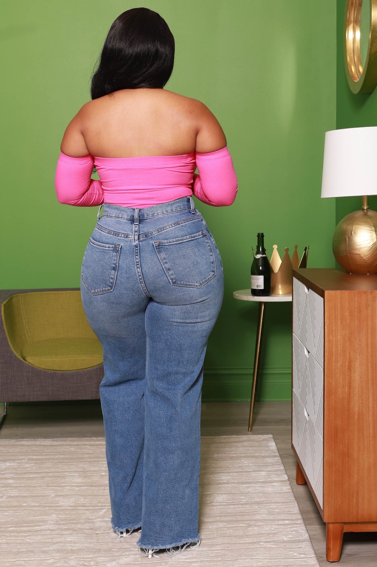 Up Close High Waist Mom Jeans - Medium Wash - Swank A Posh