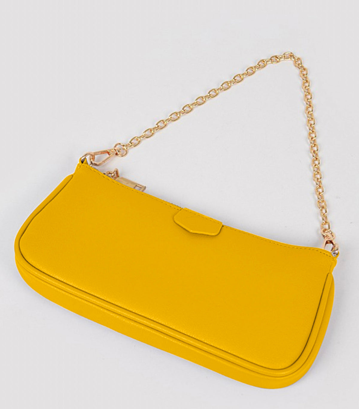 Chained To You Faux Leather Crossbody Bag - Yellow - Swank A Posh