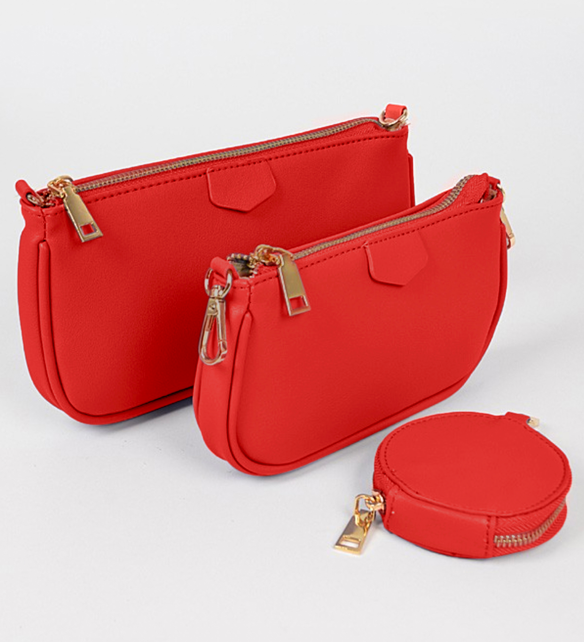 Chained To You Faux Leather Crossbody Bag - Red - Swank A Posh