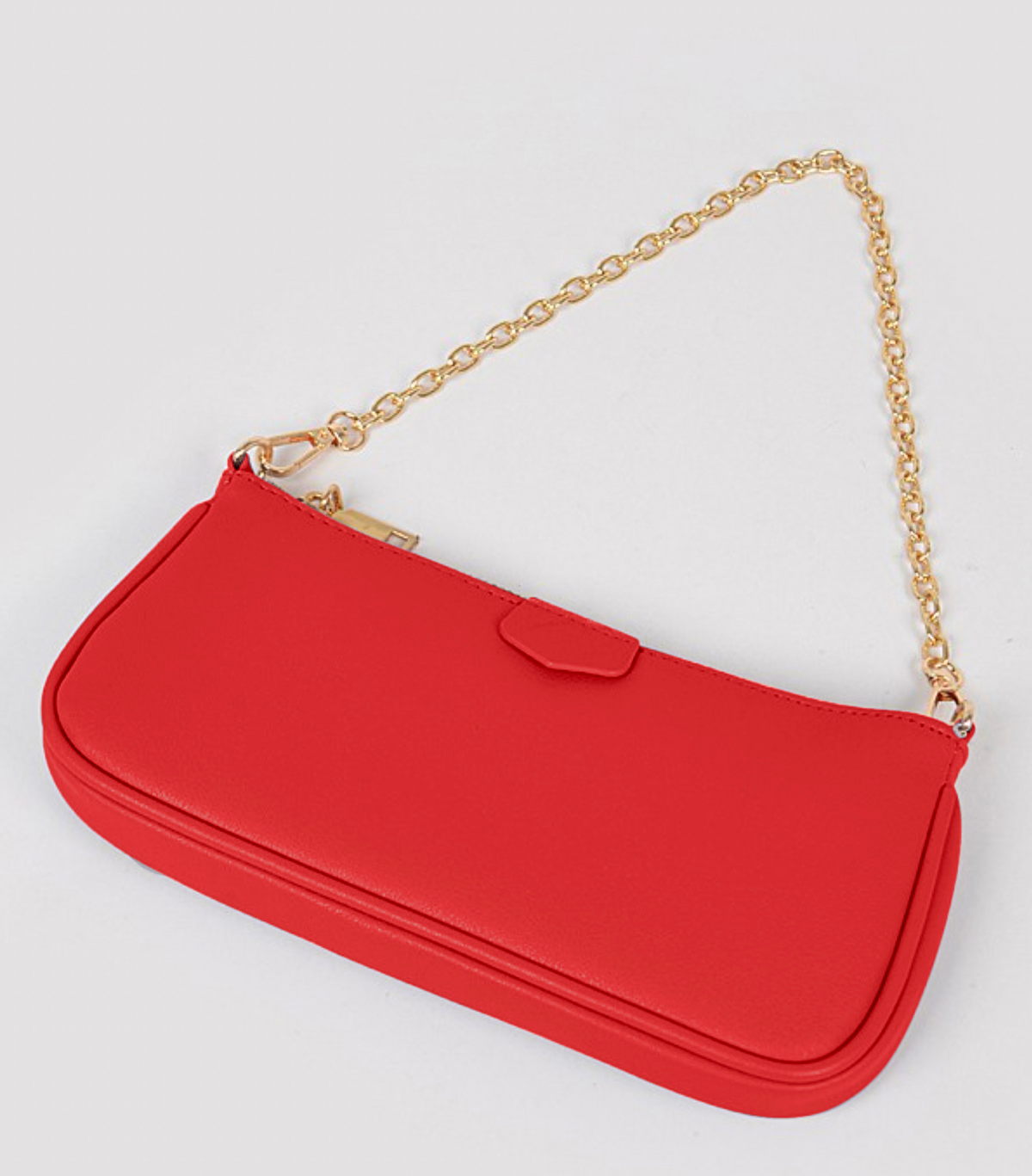 Chained To You Faux Leather Crossbody Bag - Red - Swank A Posh