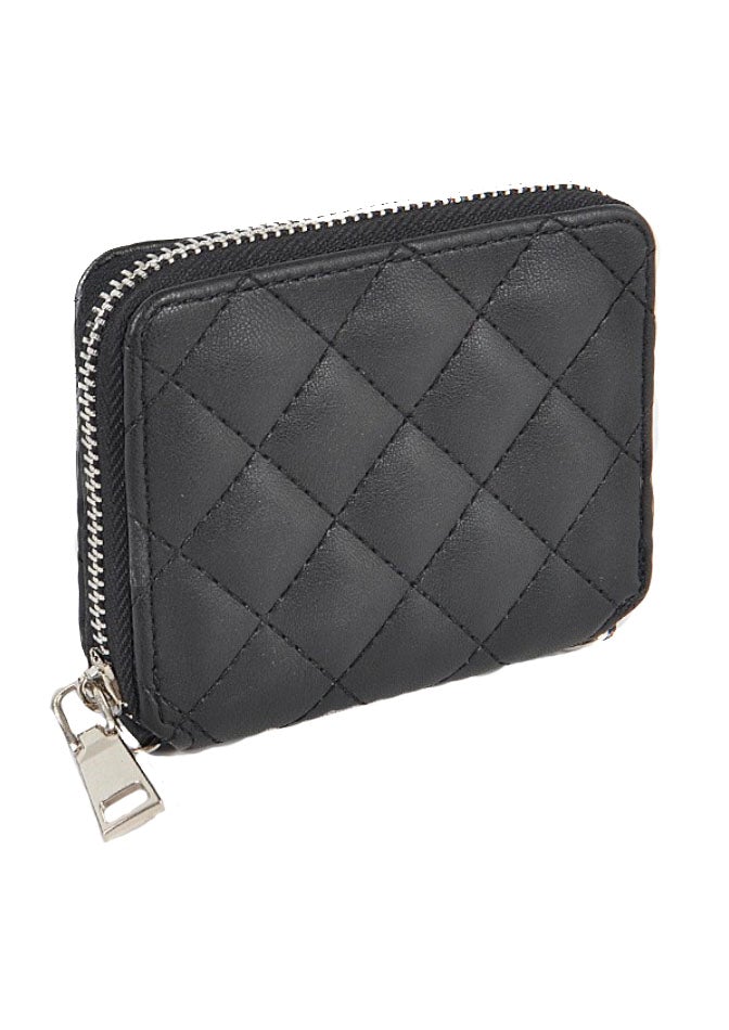 Looking Pretty Faux Leather Quilted Mini Purse - Silver - Swank A Posh