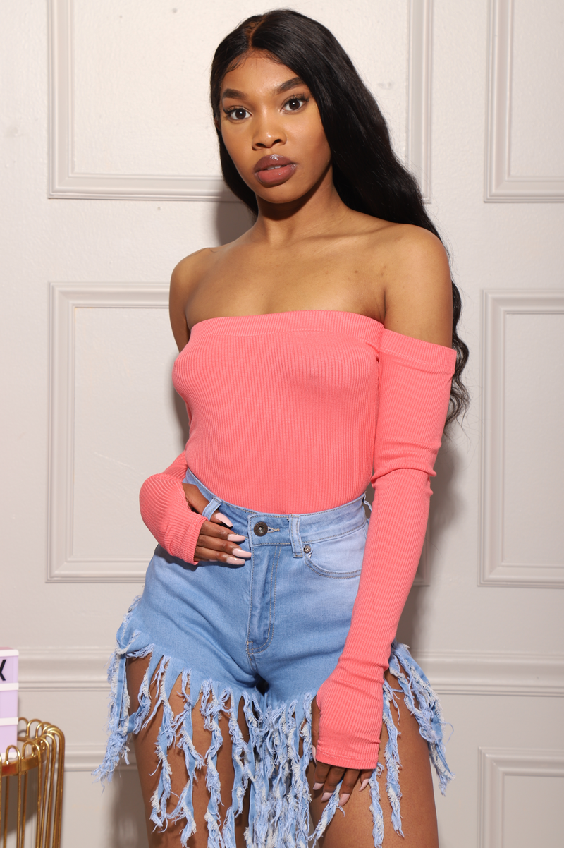 Amy Fringe Light Blue Denim Shorts