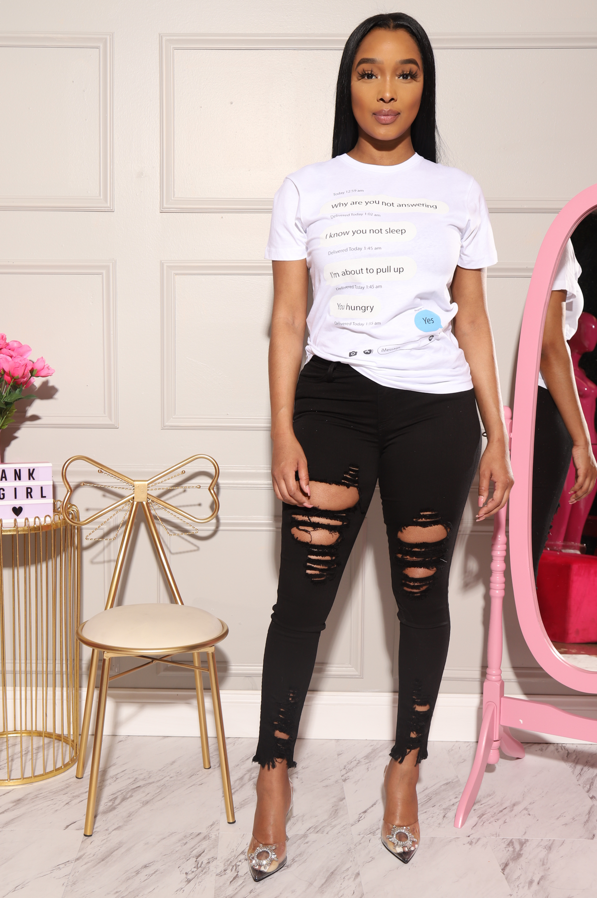 Witness Distressed High Rise Jeans - Black - Swank A Posh