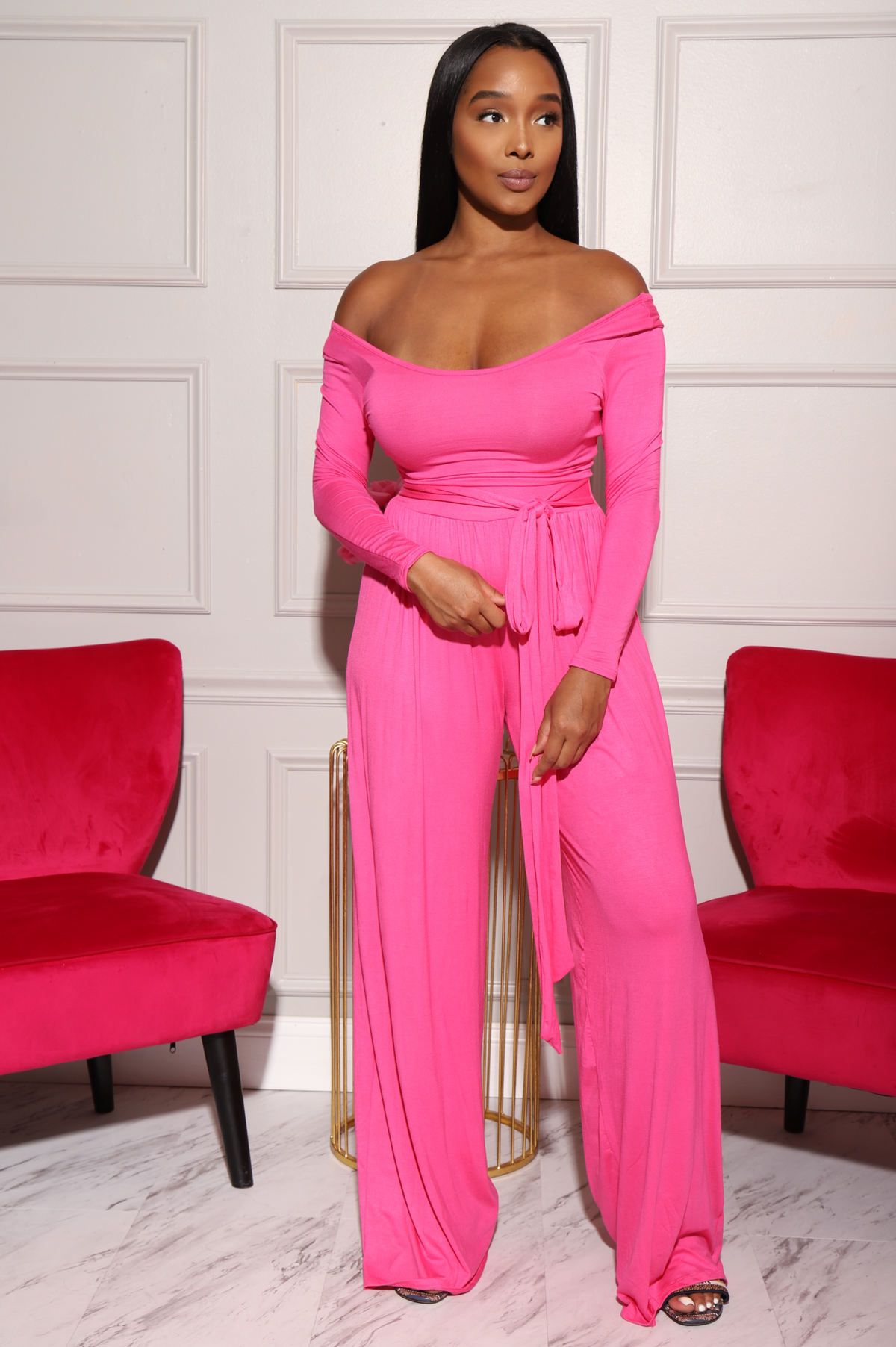 Soft Serve Wide Legged Pants Set - Fuchsia - Swank A Posh