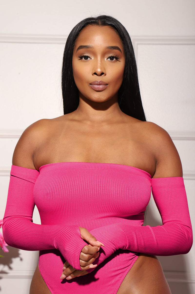 No Excuse Cut Out Bodysuit - Fuchsia