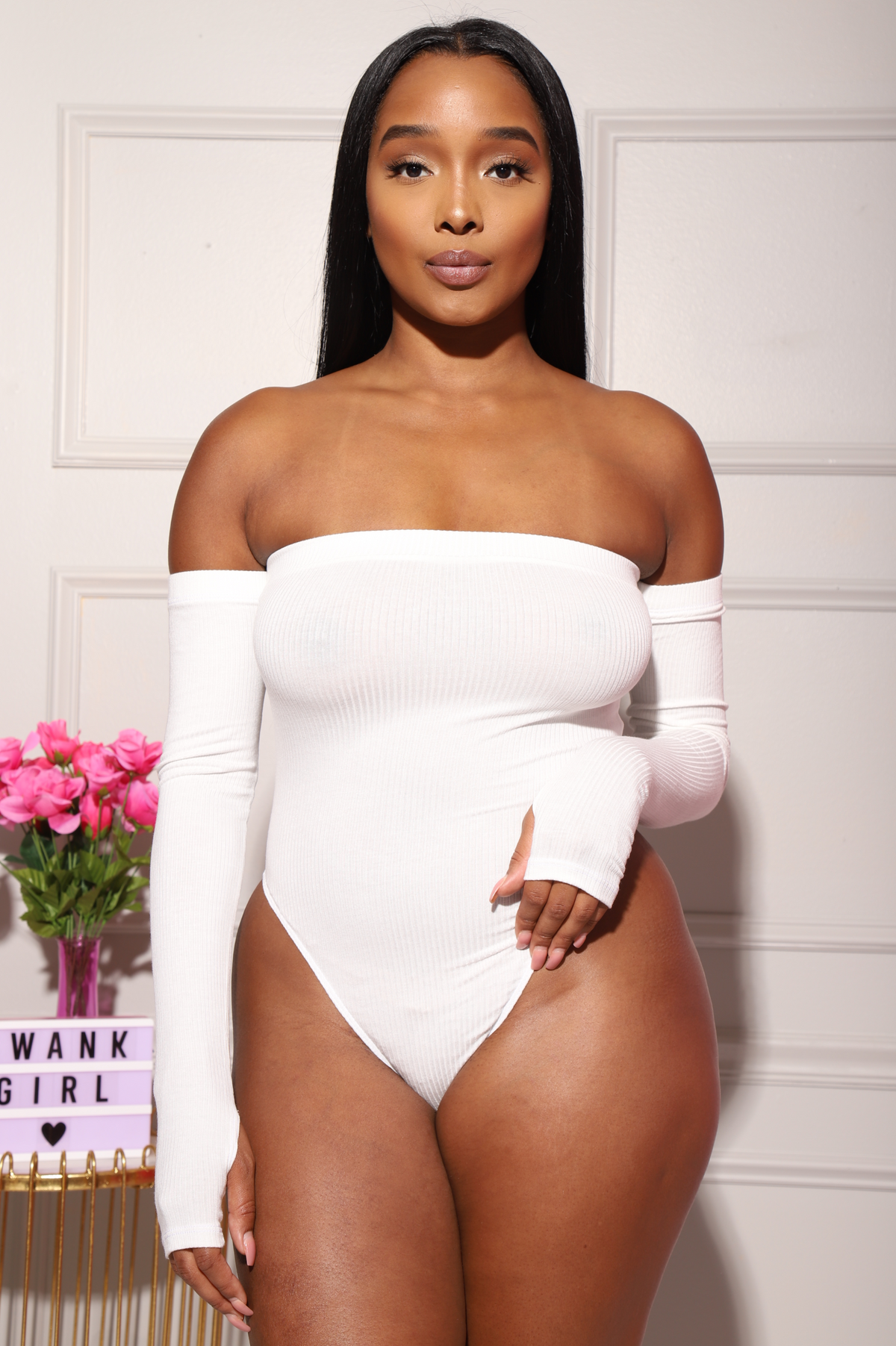 No Excuse Cut Out Bodysuit - White - Swank A Posh