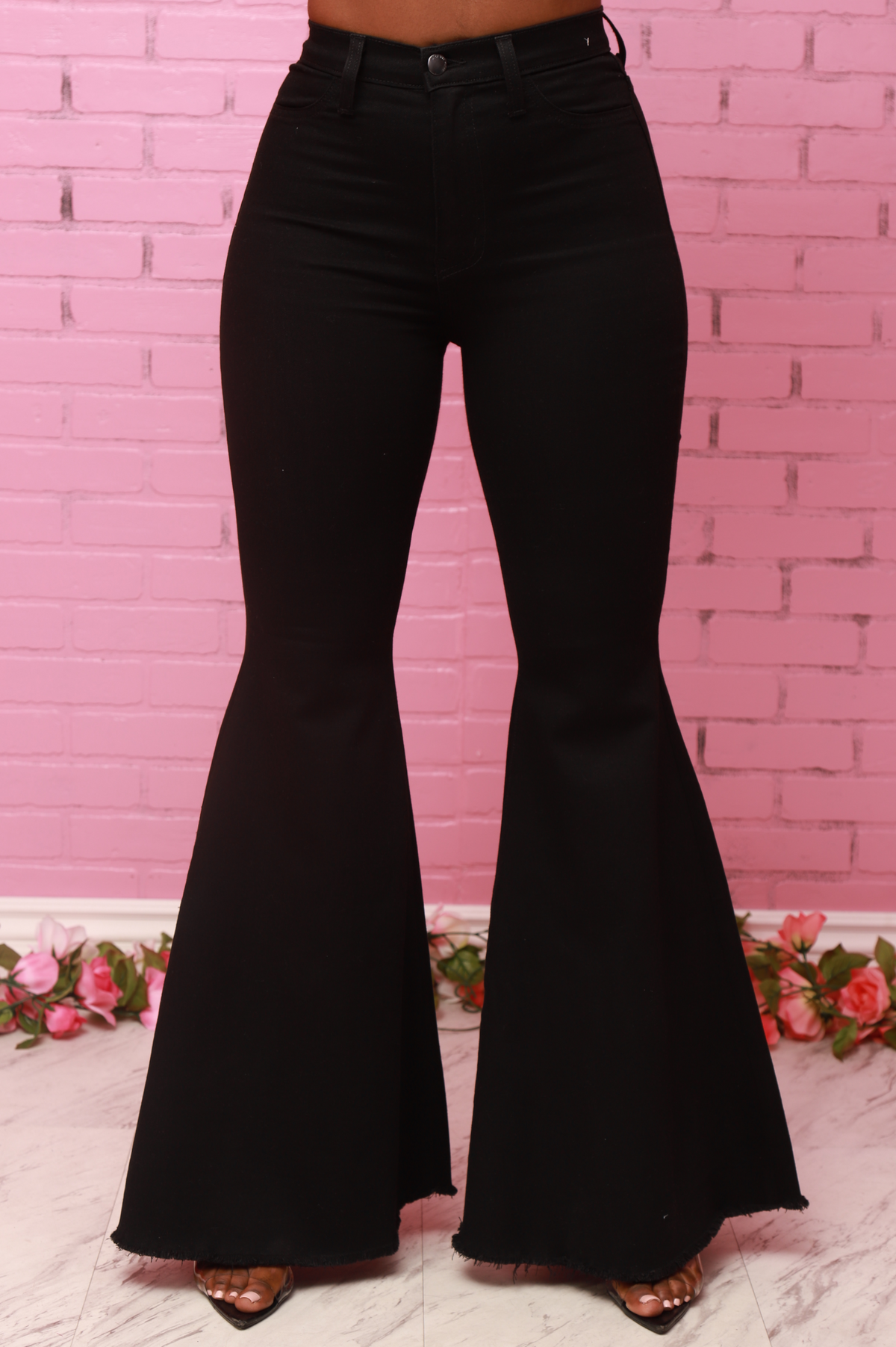 Polar Wide Flare Jeans - Black - Swank A Posh