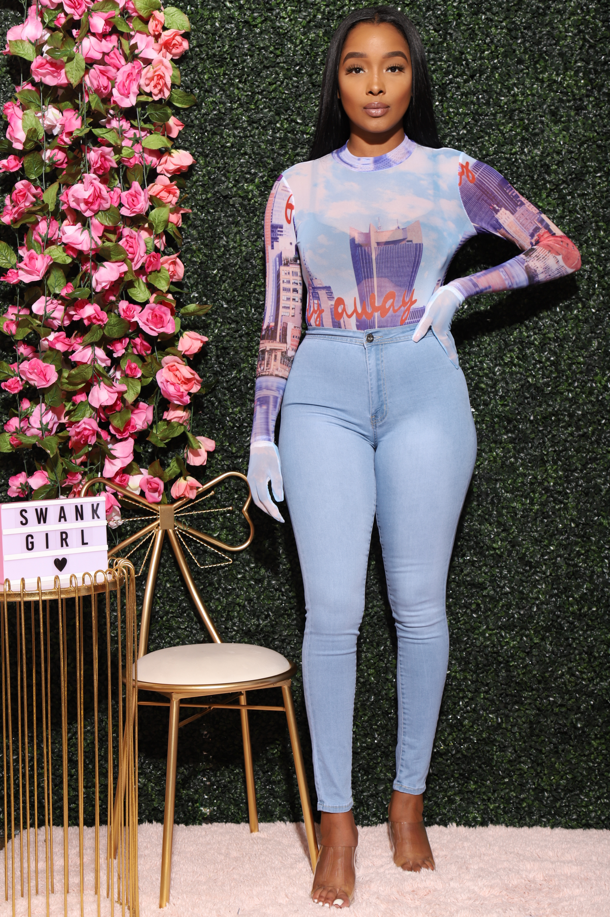 Light Blue Mega Stretch Jeans - Swank A Posh