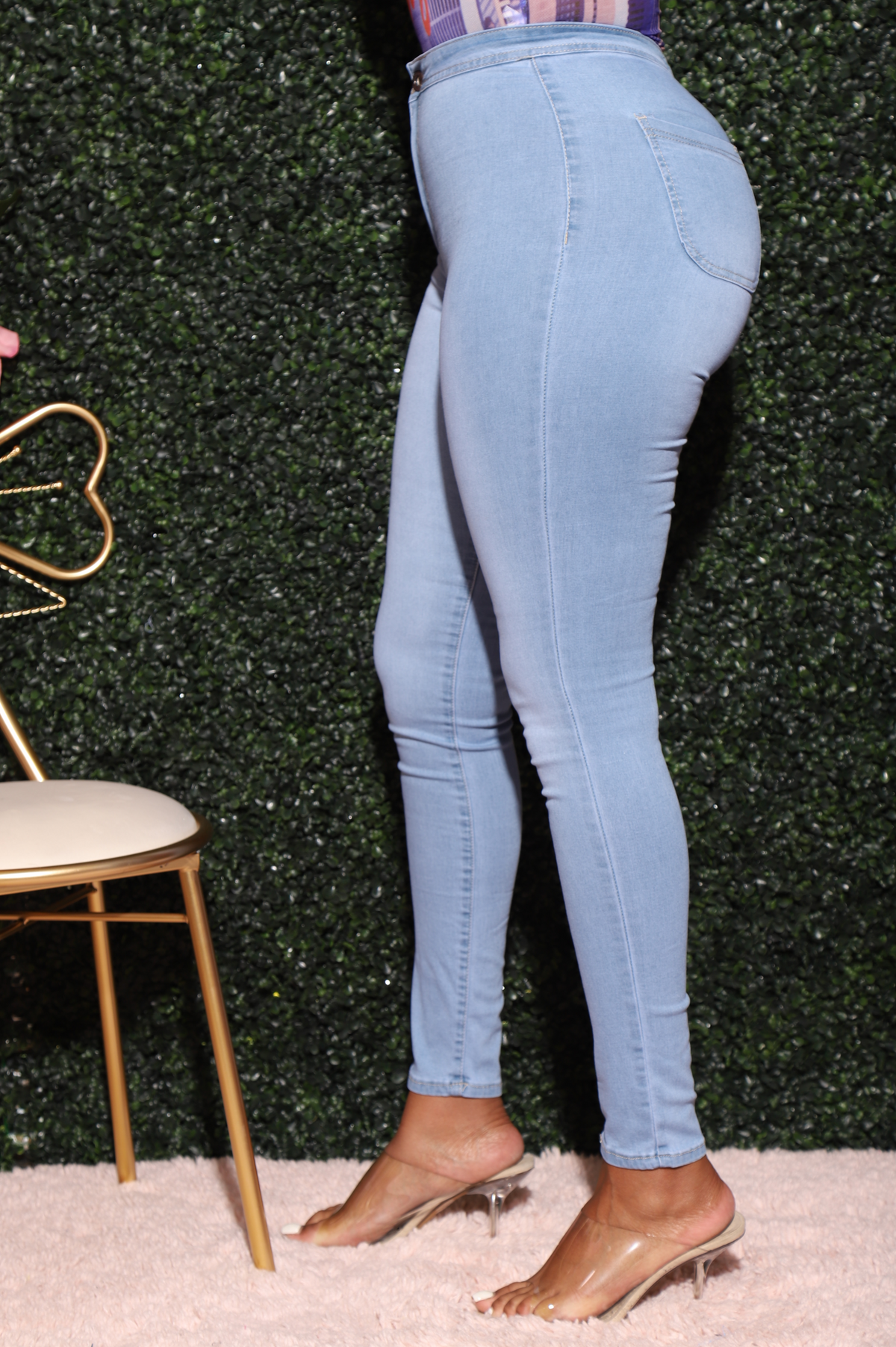 Light Blue Mega Stretch Jeans - Swank A Posh