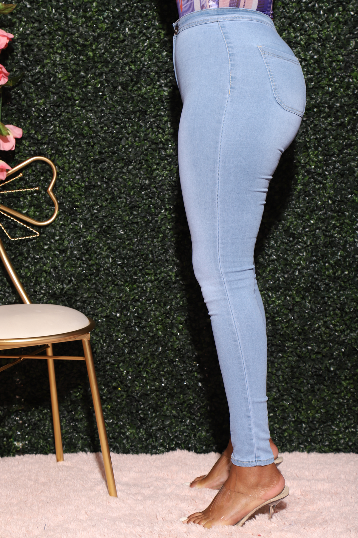 Light Blue Mega Stretch Jeans - Swank A Posh