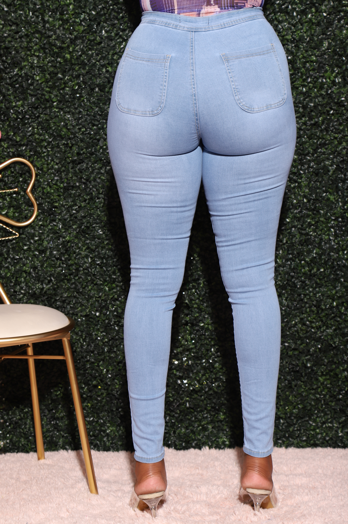 Light Blue Mega Stretch Jeans - Swank A Posh