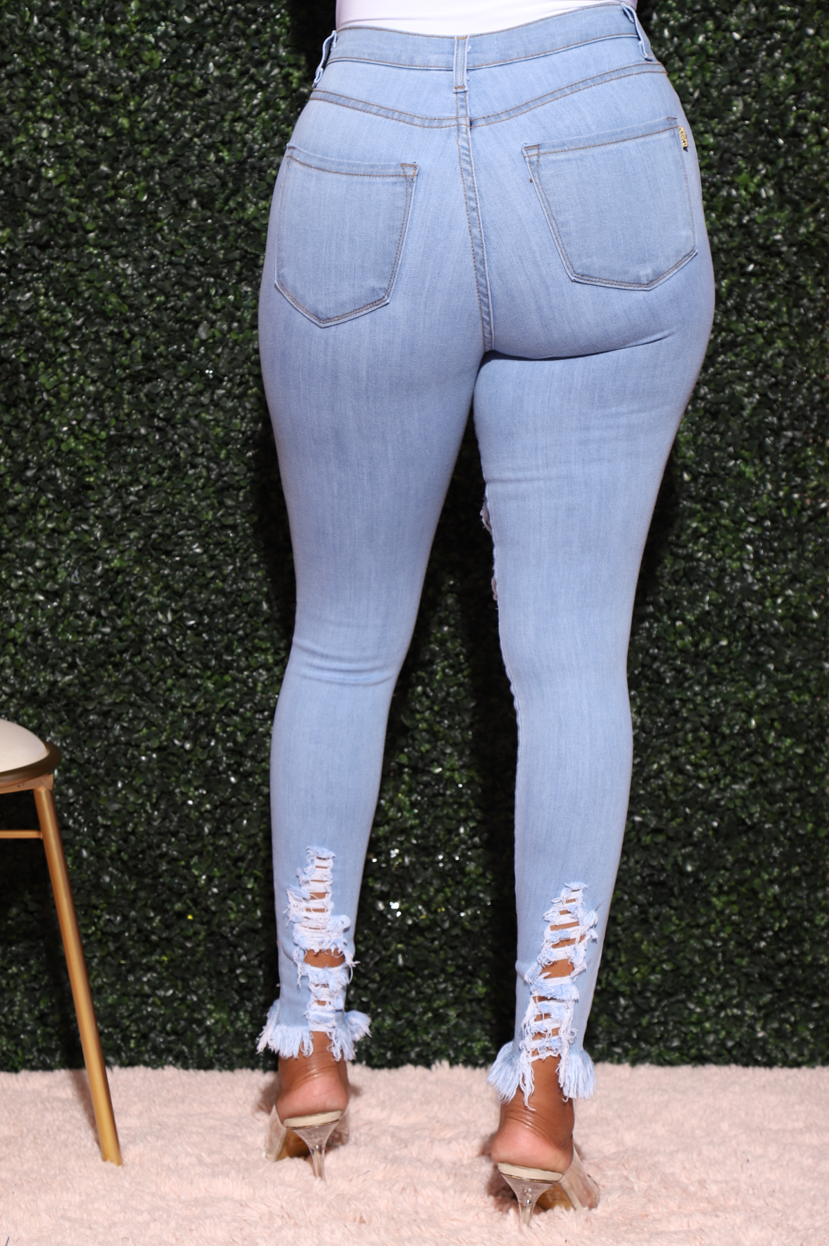 Witness Distressed High Rise Jeans - Light Wash - Swank A Posh