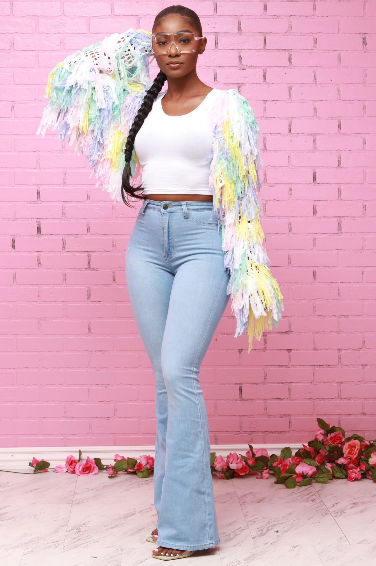 Bing High Waist Stretchy Bell Bottom Jeans - Light Wash - Swank A Posh