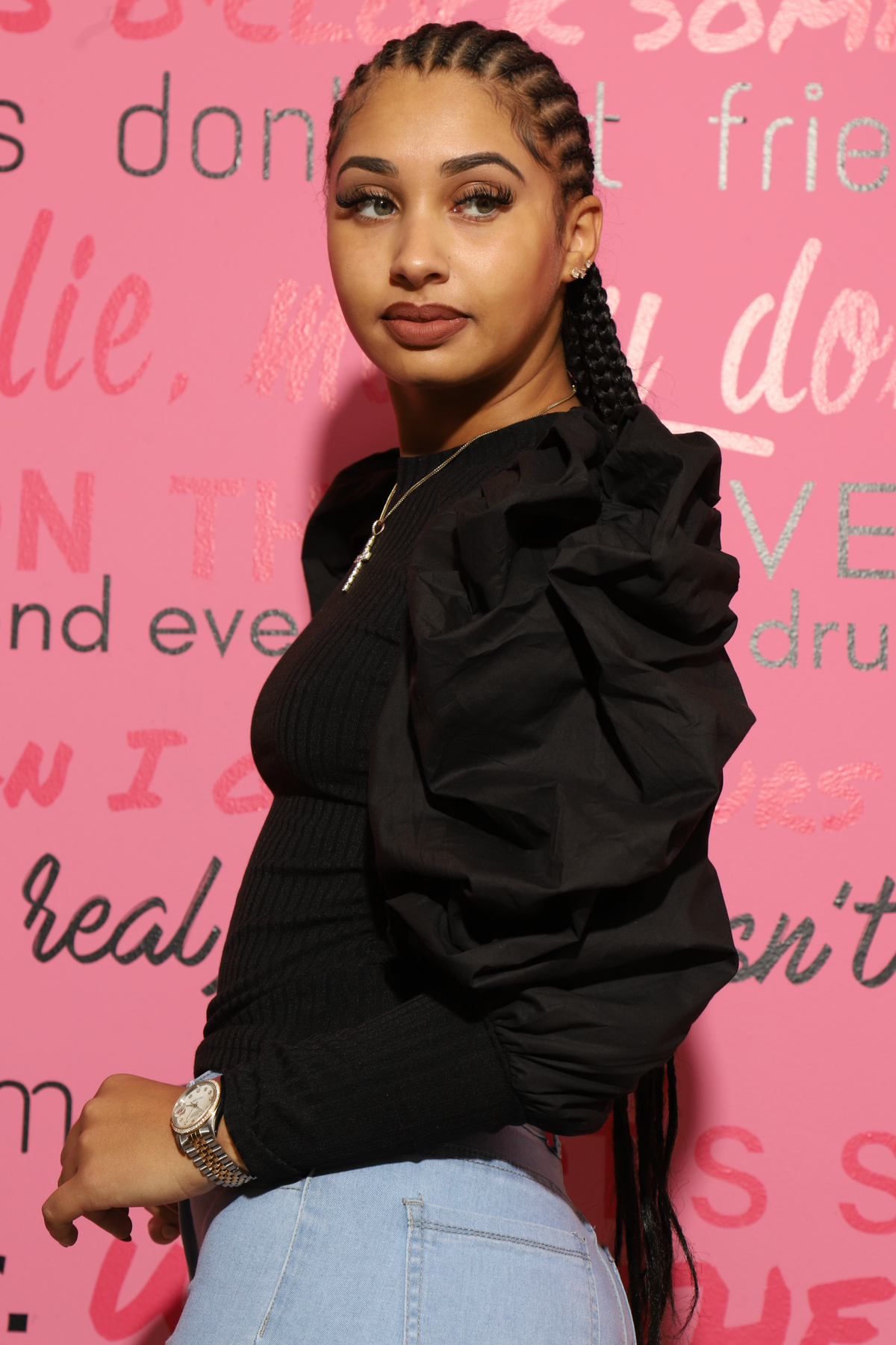 Vice Power Sleeve Blouse - Black - Swank A Posh