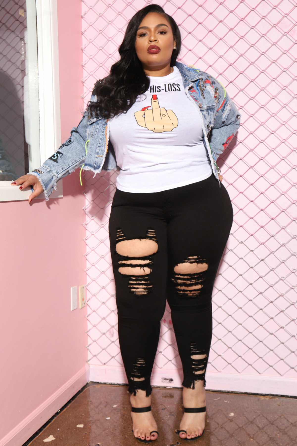 Witness Distressed High Rise Jeans - Black - Swank A Posh