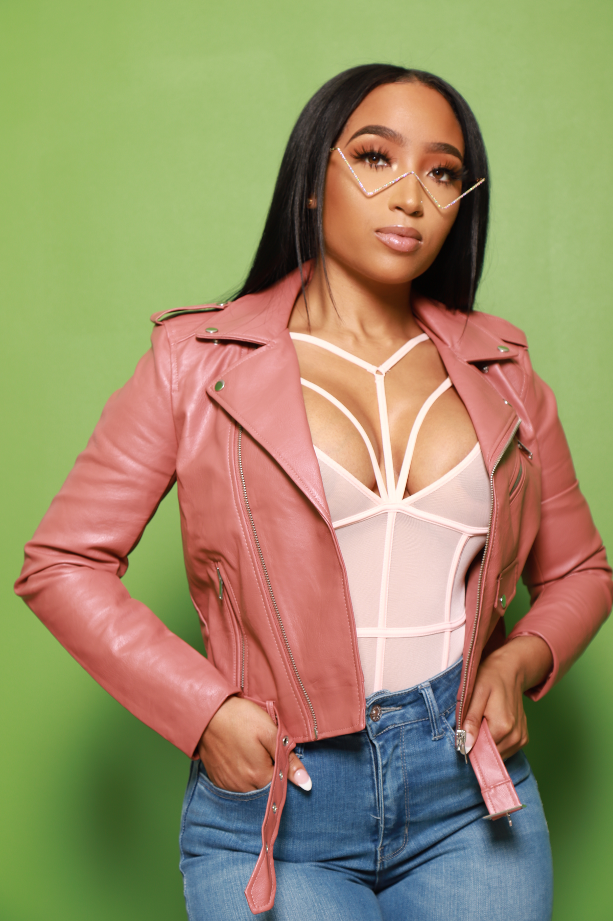 Doing Me Faux Leather Moto Jacket - Mauve - Swank A Posh