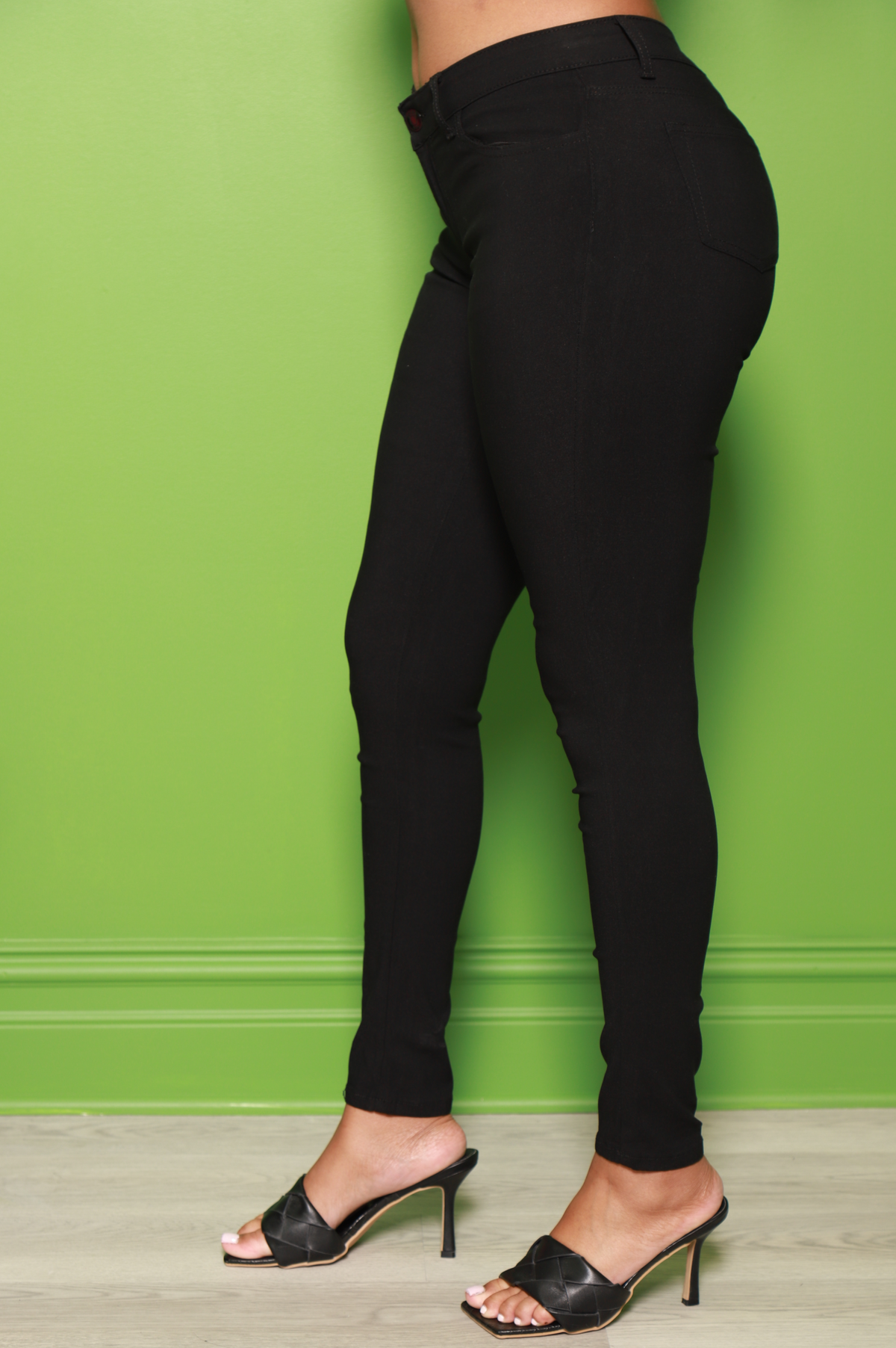 Off The Jet Black Semi High Rise Jeans - Swank A Posh
