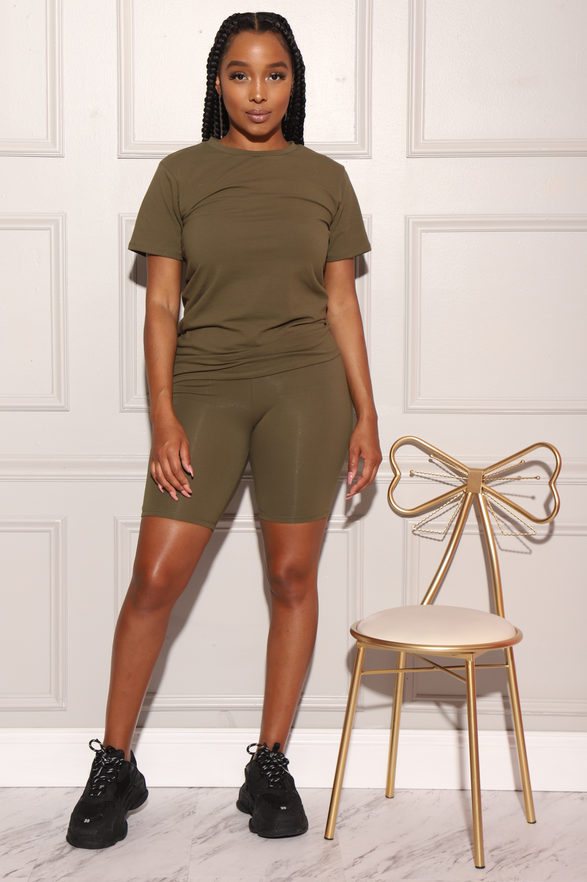 Spare T-Shirt Biker Set - Olive - Swank A Posh