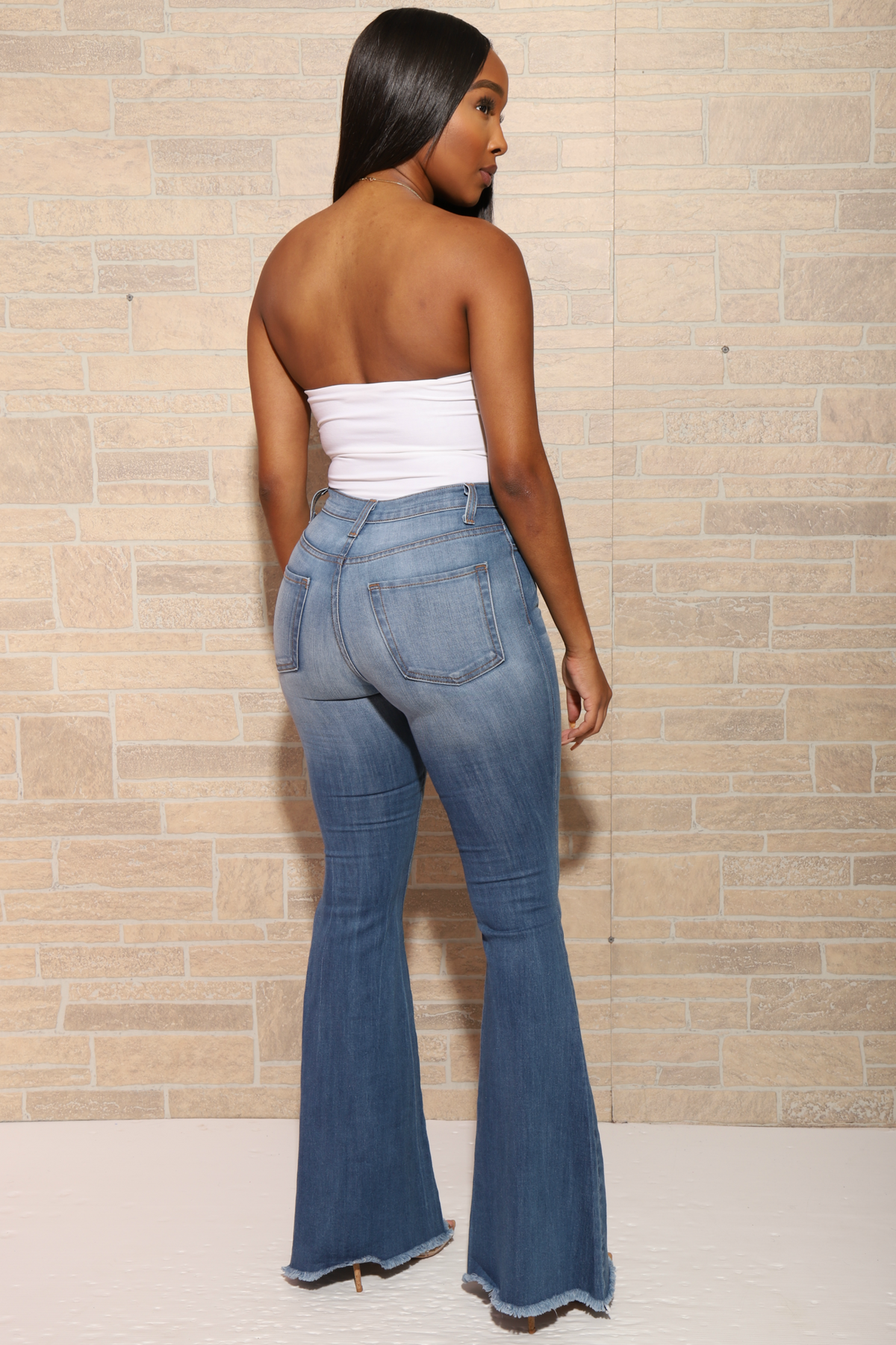 Bout Time Distressed Bell Bottom Jeans - Medium Wash - Swank A Posh