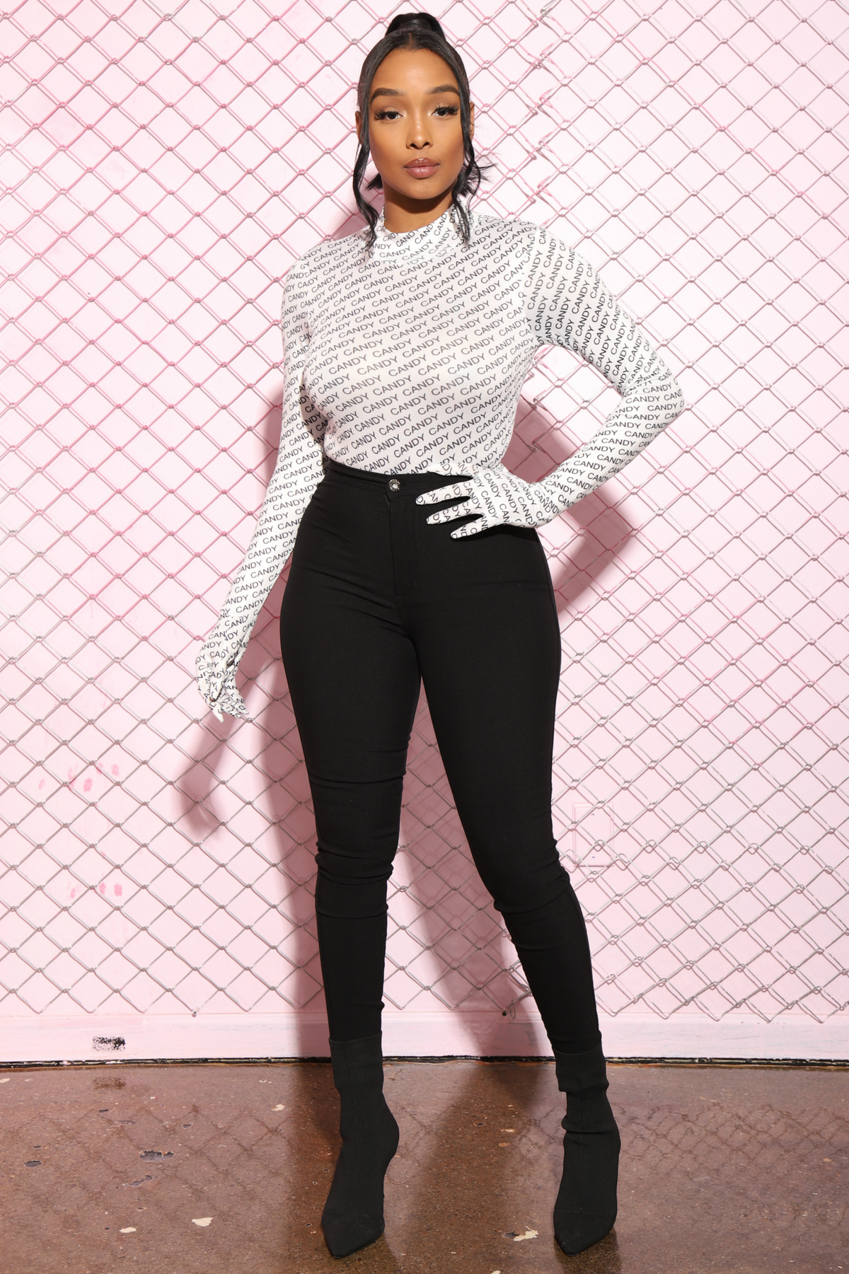 SuperGa High Waist Stretchy Jeans - Black - Swank A Posh