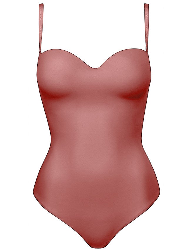 Doctored Form Shape Wear Bodysuit - Brown - Swank A Posh
