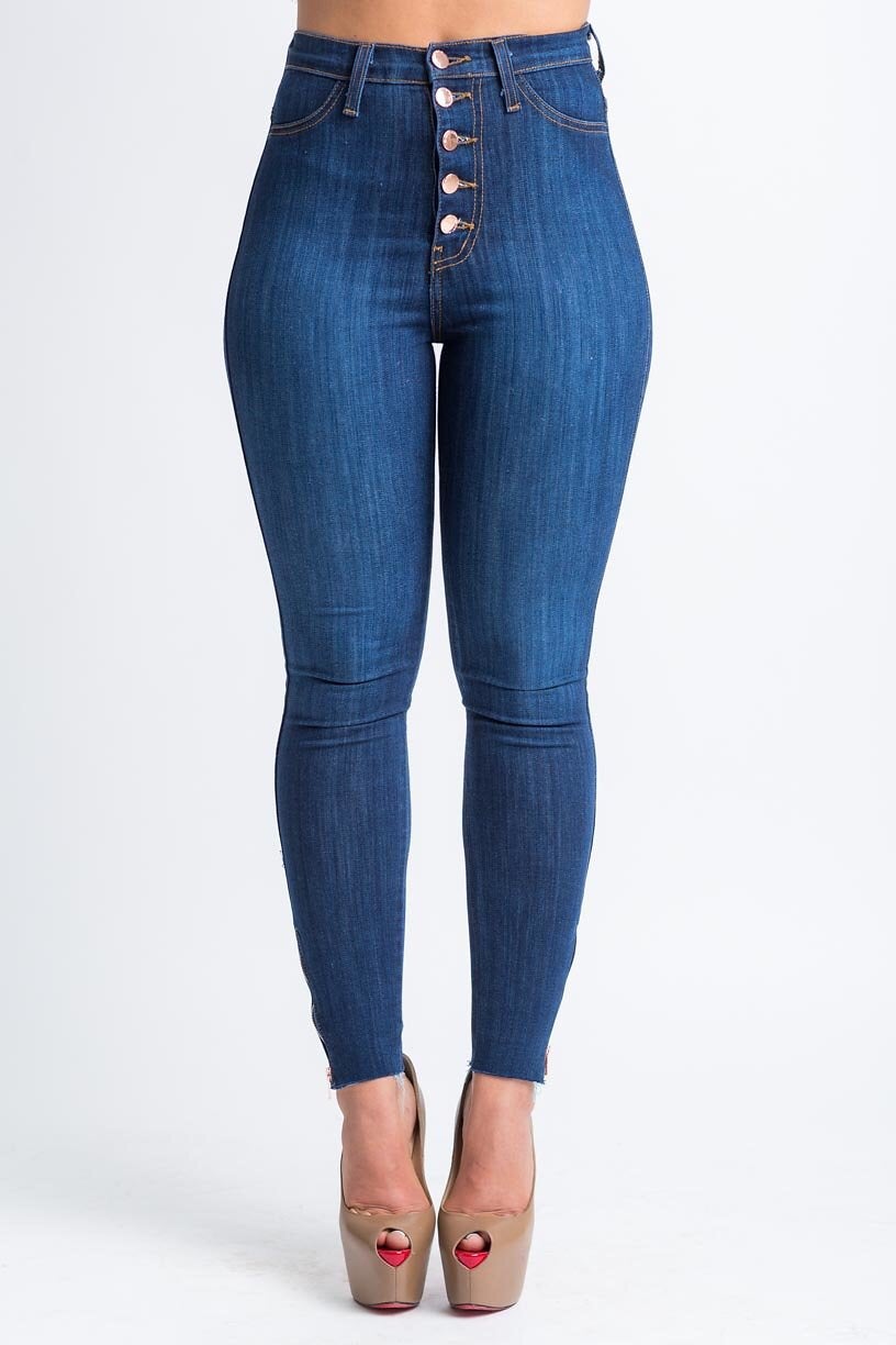 Jasmine Dark Wash High Rise Jeans - Swank A Posh