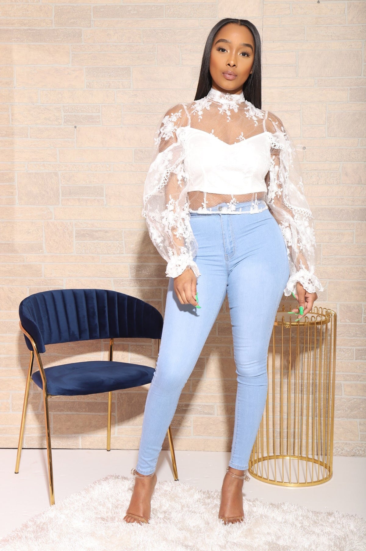 Light Blue Mega Stretch Jeans - Swank A Posh