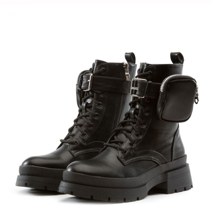 No Trust Faux Leather Hiking Boot - Swank A Posh