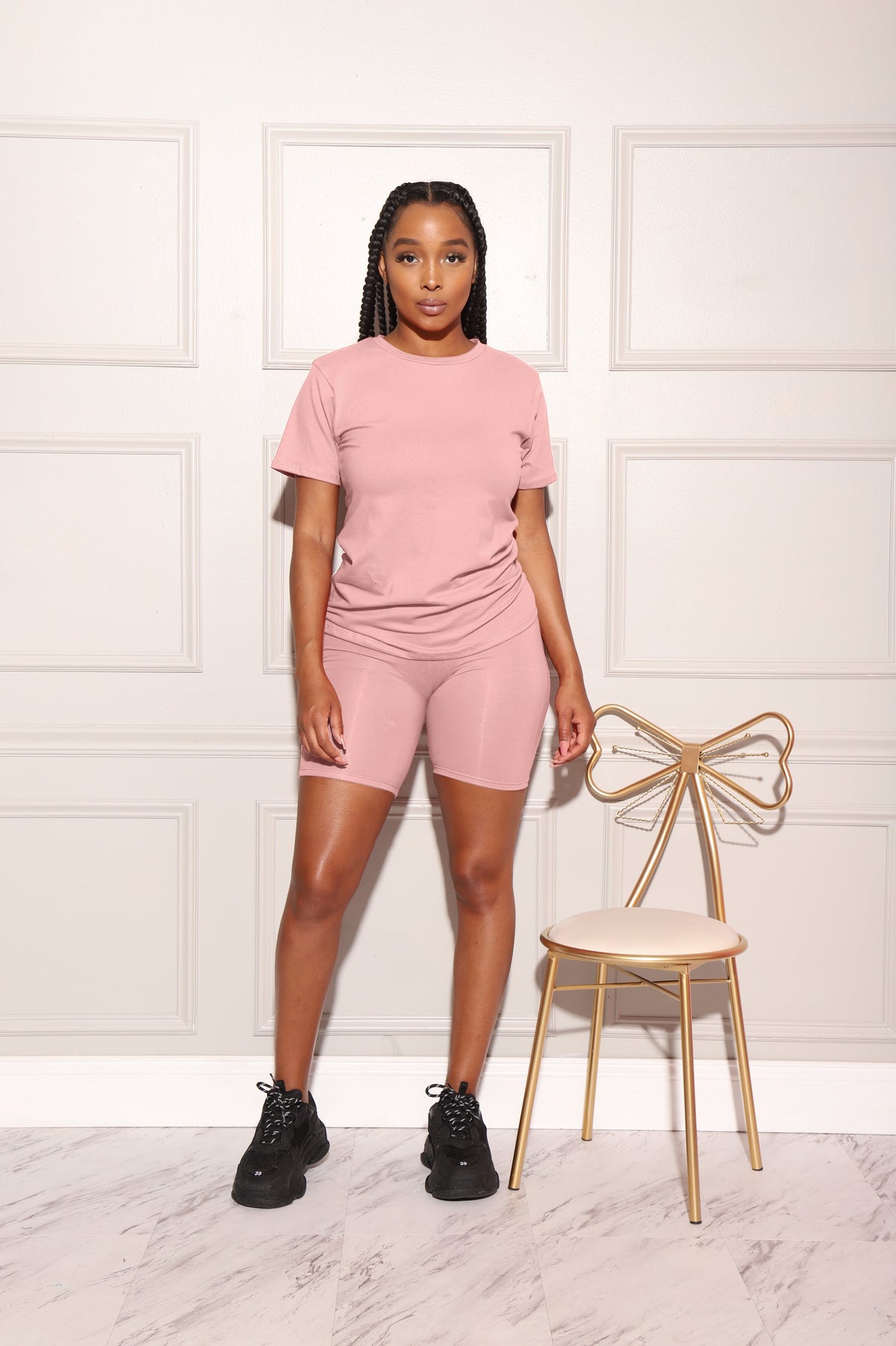 Spare T-Shirt Biker Set - Blush - Swank A Posh