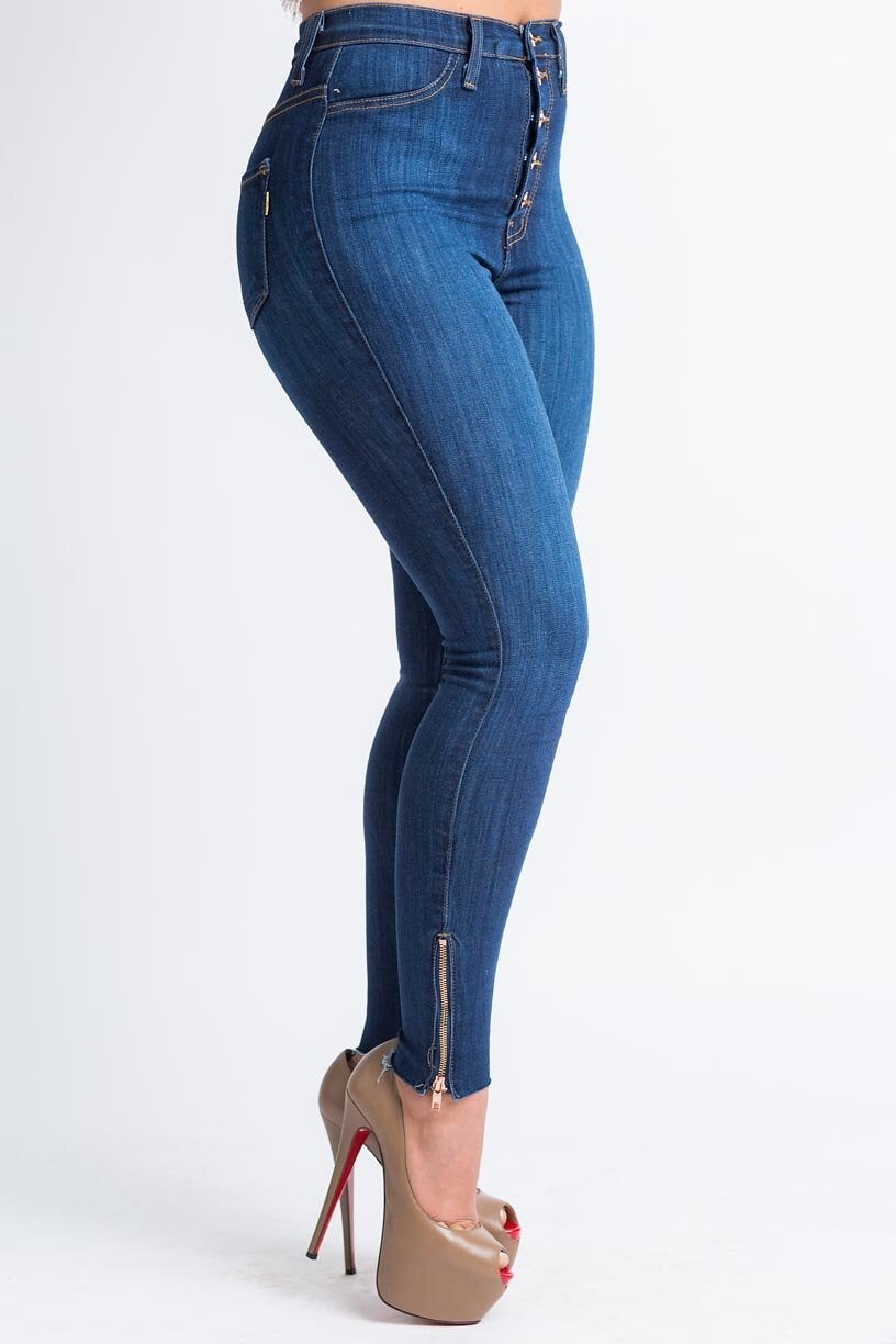 Jasmine Dark Wash High Rise Jeans - Swank A Posh